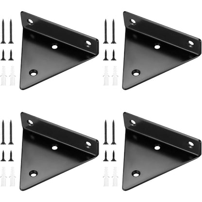 Floating shelf brackets, invisible triangular edges.