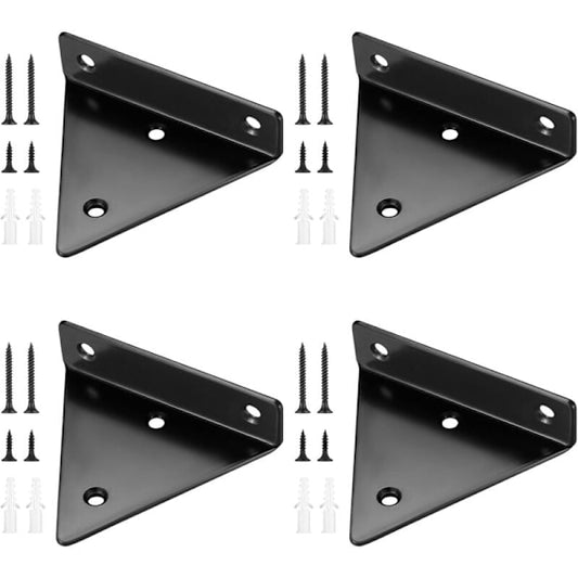 Floating shelf brackets, invisible triangular edges.
