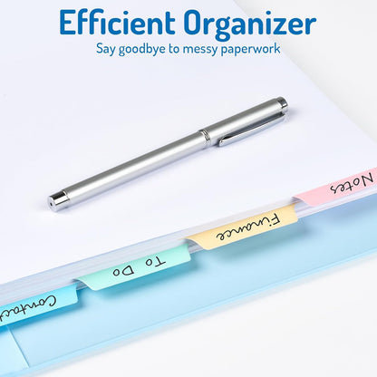 Blank Writable Binder Dividers, 1/5 Cut Tabs, 3 Hole Punch Dividers with Reinforced Edge, Binder Dividers with Multicolor Tabs, Letter Size, 3 Sets, 15 Dividers