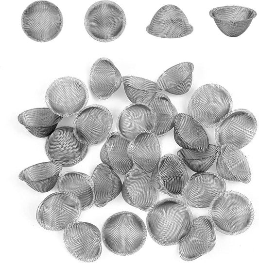50 Pieces 0.75 Inch Pipe Screens, Stainless Steel Mesh Clean Screens with Tapered Design - Mini Metal Clean Screen,Includes Storage Box for Easy Organization (0.75 Inch-50Pcs)