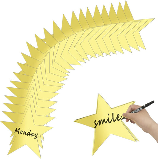 30 Pcs Star Cutouts Double Printed Paper, Star Cutouts Paper, 11 Inch Stars Decoration for Wedding Party Classroom Table DIY Decoration (Gold)