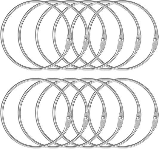 Loose Leaf Binder Rings 2 Inch Smooth Steel Book Rings for Index Cards Flash Cards Receipts Memos Photos and Files Heavy Duty Organizers Loops for Office School and Home Use, 12 Pack