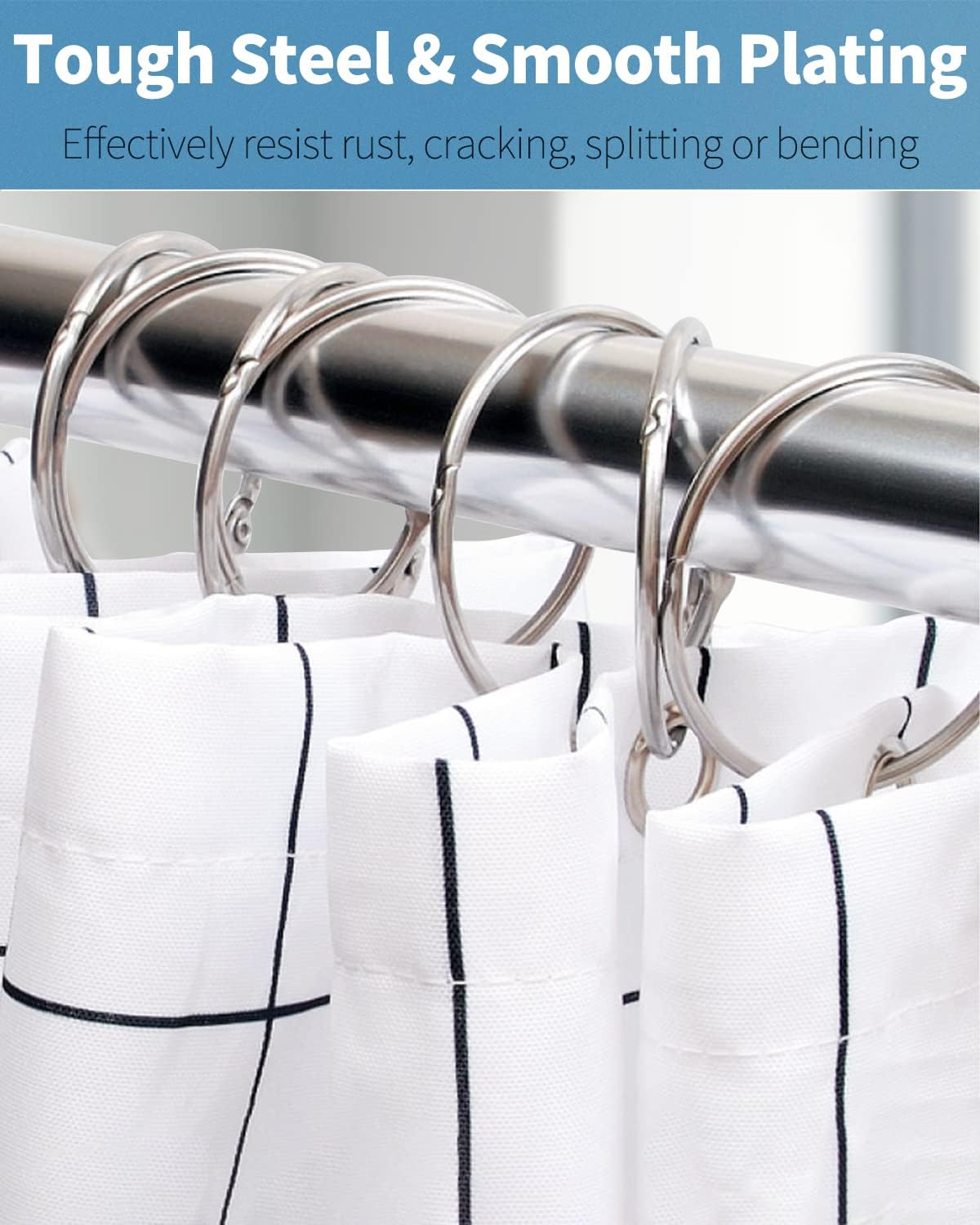 Loose Leaf Binder Rings 2 Inch Smooth Steel Book Rings for Index Cards Flash Cards Receipts Memos Photos and Files Heavy Duty Organizers Loops for Office School and Home Use, 12 Pack