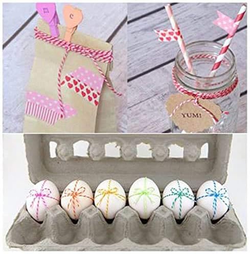 Pink and White Twine String, 328 Feet Christmas Bakers Twine String, 2MM Heavy Duty Packing String for DIY Crafts, Christmas Decoration, Gift Wrapping, Craft Wrapping
