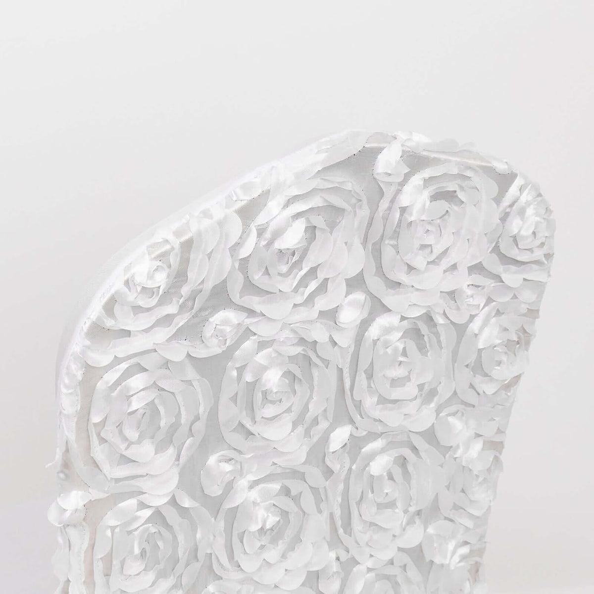 Efavormart Satin Rosette White Stretch Banquet Spandex Chair Cover Dinning Event Slipcover for Wedding Party Banquet Catering