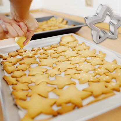 Star Cookie Cutters Set Sandwich Cutters for Kids 9 pieces Shaped Biscuit Fondant Cake Cheese Pastry Molds Christmas Gifts