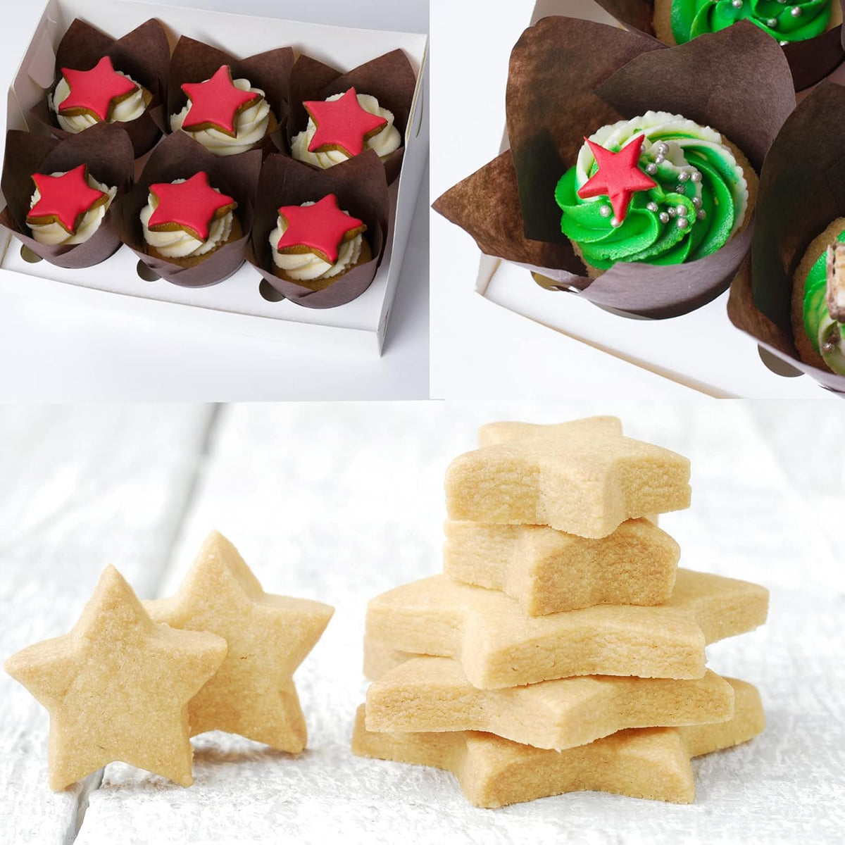 Star Cookie Cutters Set Sandwich Cutters for Kids 9 pieces Shaped Biscuit Fondant Cake Cheese Pastry Molds Christmas Gifts