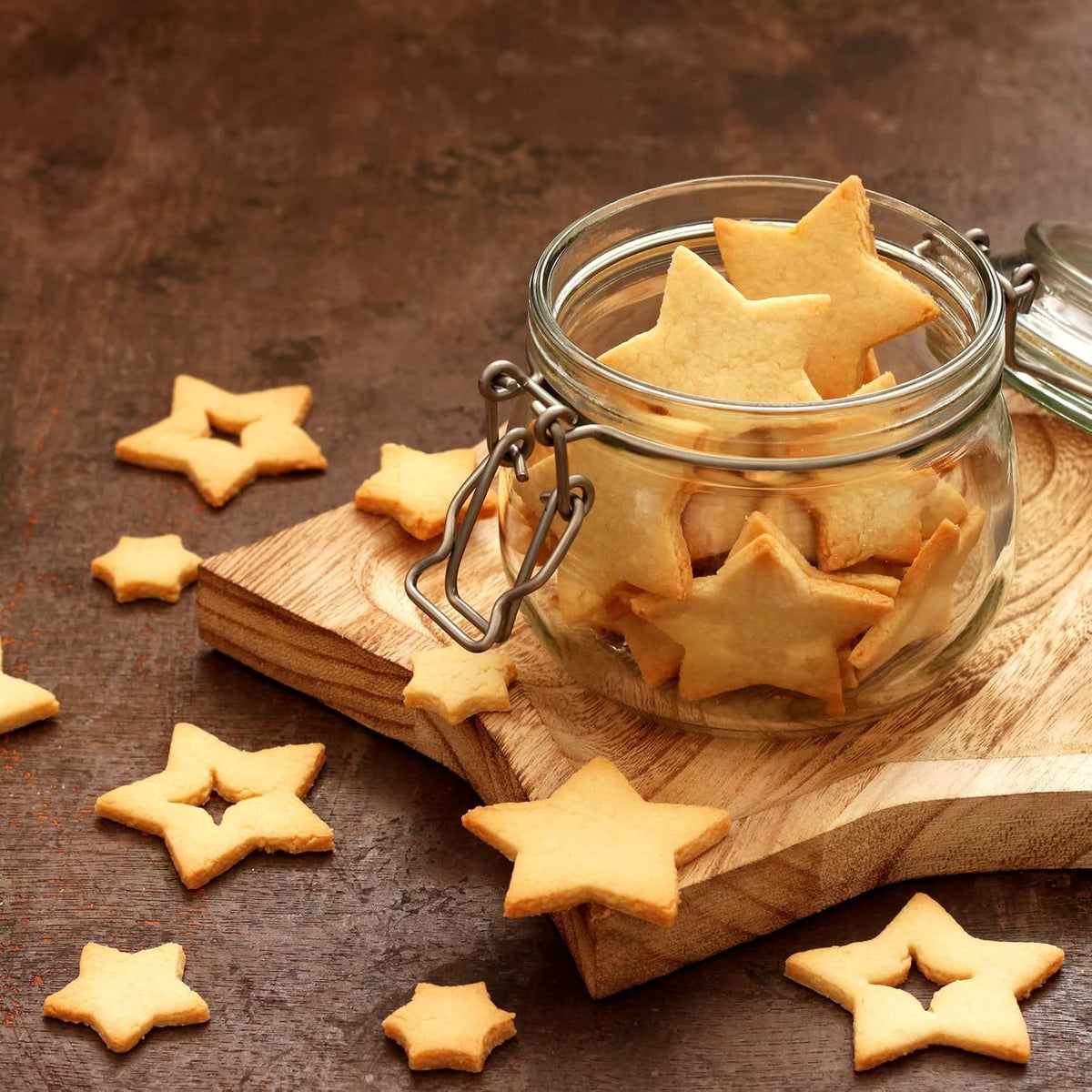 Star Cookie Cutters Set Sandwich Cutters for Kids 9 pieces Shaped Biscuit Fondant Cake Cheese Pastry Molds Christmas Gifts