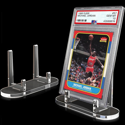 tutata Acrylic Trading Card Display Stand, 10 Pack Clear Card Stands, Card Stands for Sports Cards, Sports Card Holder, PSA Graded Card Display