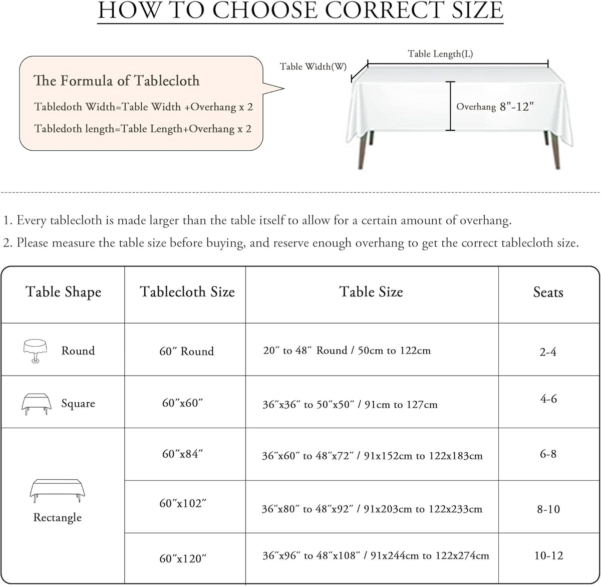 Table Cloth 60x102 Inch Black Tablecloth for 6 Foot Table Washable Polyester Rectangle Tablecloth for Buffet Table, Parties, Holiday Dinner, Wedding