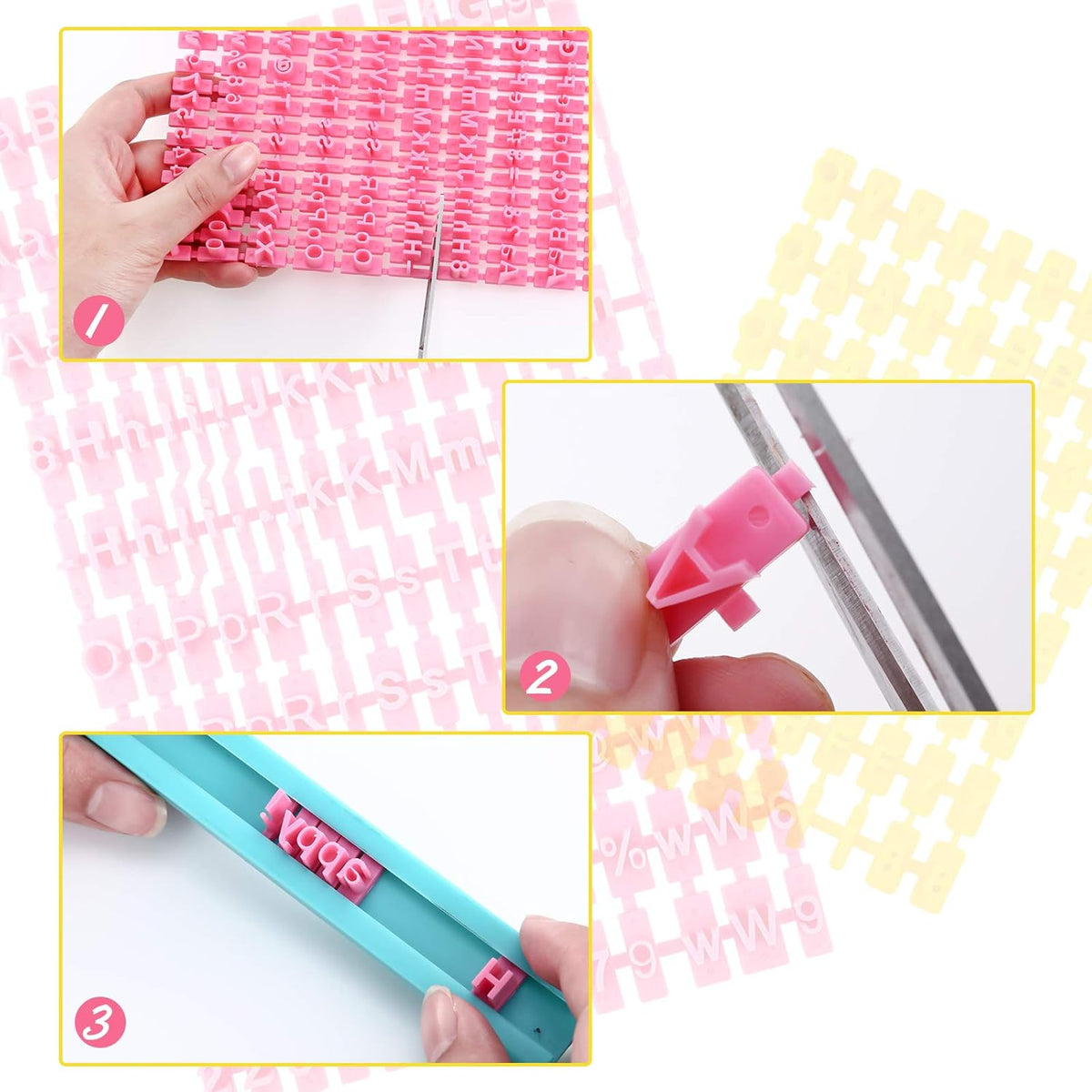 225 Pcs Cookie Letter Number Stamp Set Fondant Clay Biscuit Baking DIY Mini Tool Decorations Alphabet Number Punctuation Embosser Cutters Stamp Including Lower Upper Case Alphabet