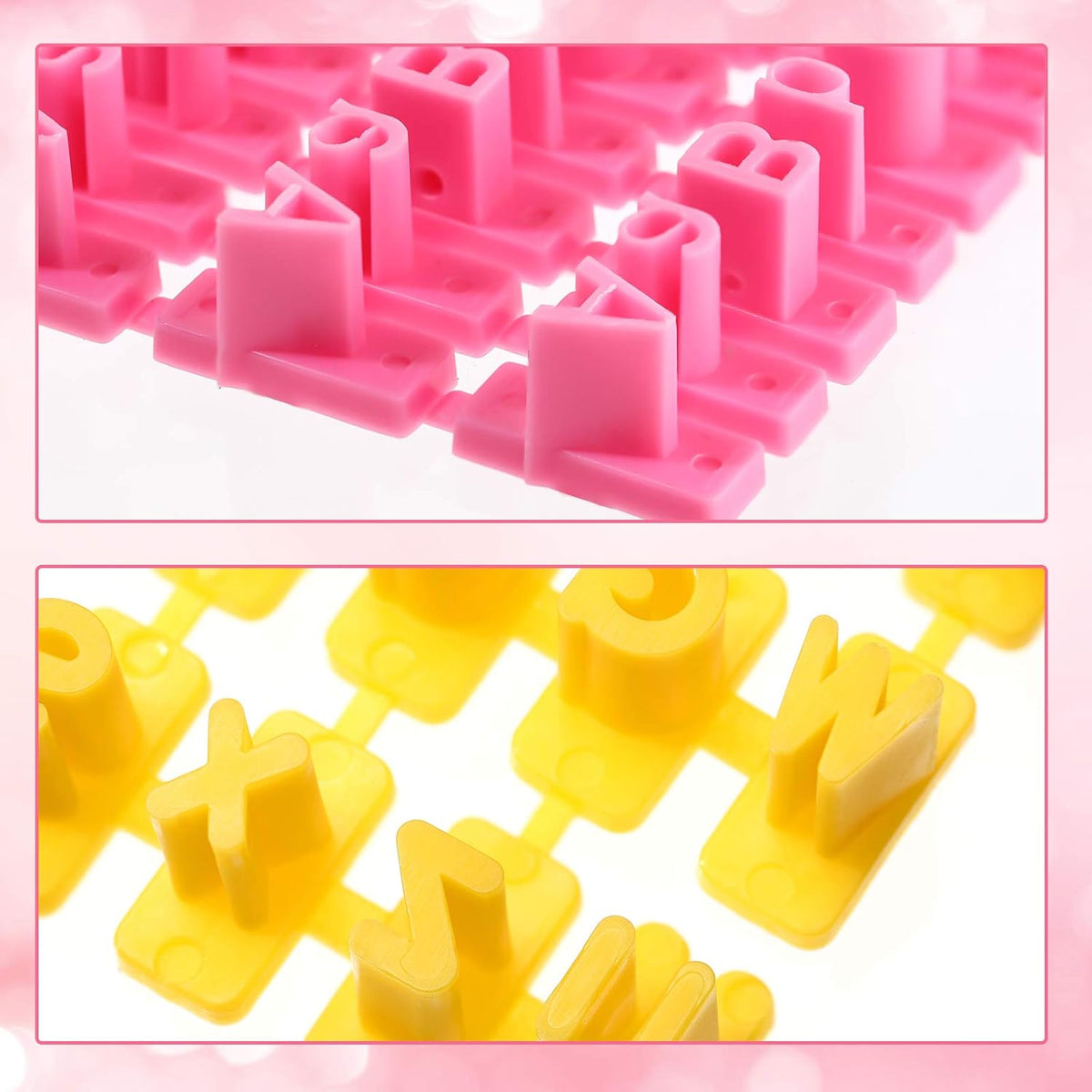 225 Pcs Cookie Letter Number Stamp Set Fondant Clay Biscuit Baking DIY Mini Tool Decorations Alphabet Number Punctuation Embosser Cutters Stamp Including Lower Upper Case Alphabet