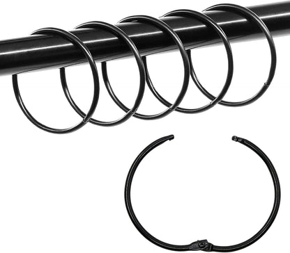 Loose Leaf Binder Book Rings -  36 Pcs 2 Inch Large Metal O Ring Binding Rings for Index Card, School Notecards, Office (Black)