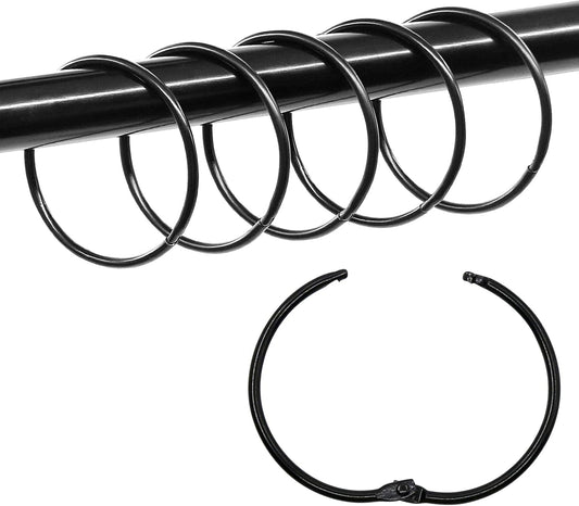 Loose Leaf Binder Book Rings -  36 Pcs 2 Inch Large Metal O Ring Binding Rings for Index Card, School Notecards, Office (Black)