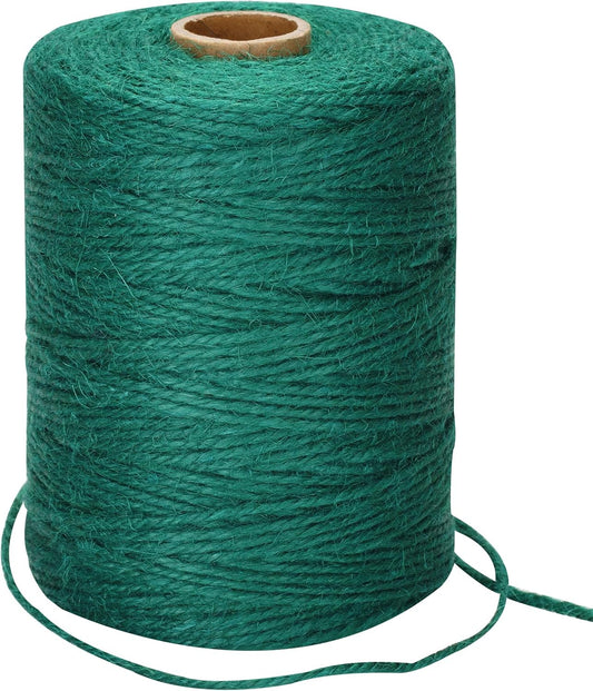 656Feet Green Twine String - 2MM Thick Natural Jute Twine String Heavy Duty Garden Twines Strings Hemp Rope for Climbing Plants Gardening Tomatoes Crafts Gift Wrapping Christmas Decorations