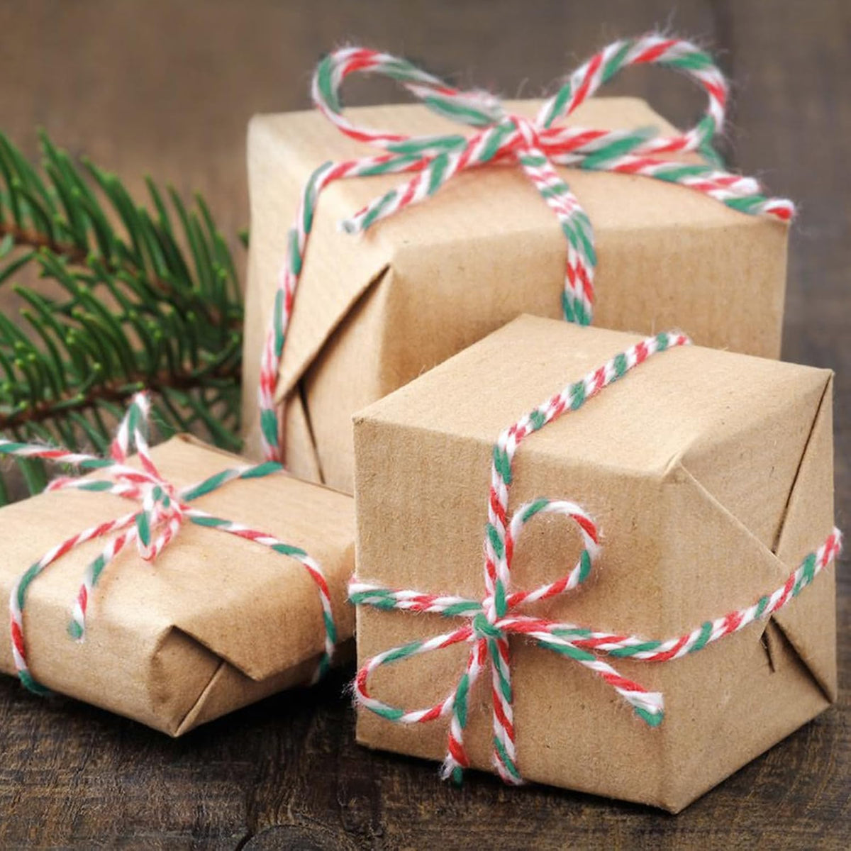 White Twine String and Red Green and White Bakers Twine String