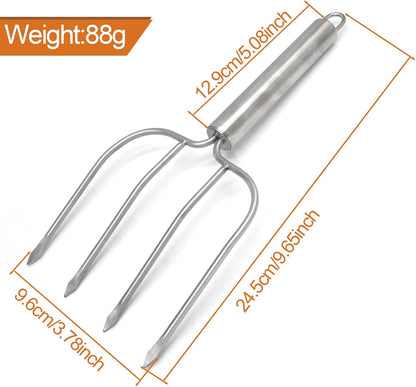 Turkey Lifter Forks Stainless Steel Roaster Poultry Forks Four Needle Meat Fork Roast Lifters Carving Fork for Thanksgiving, Set of 2