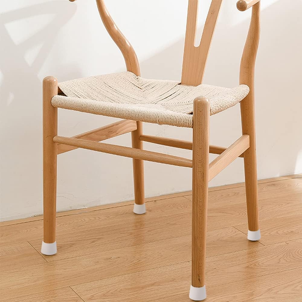 Chair Leg Caps, 1 Inch Non Slip Rubber Chair Leg Floor Protectors for Sofa Bar Stool Garden Furniture, 16 Pack White