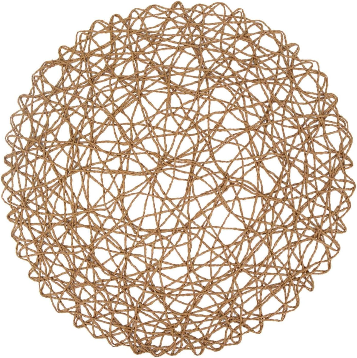 Efavormart 6 Pack 15" Natural Metallic String Round Placemats for Wedding Events Birthday Party