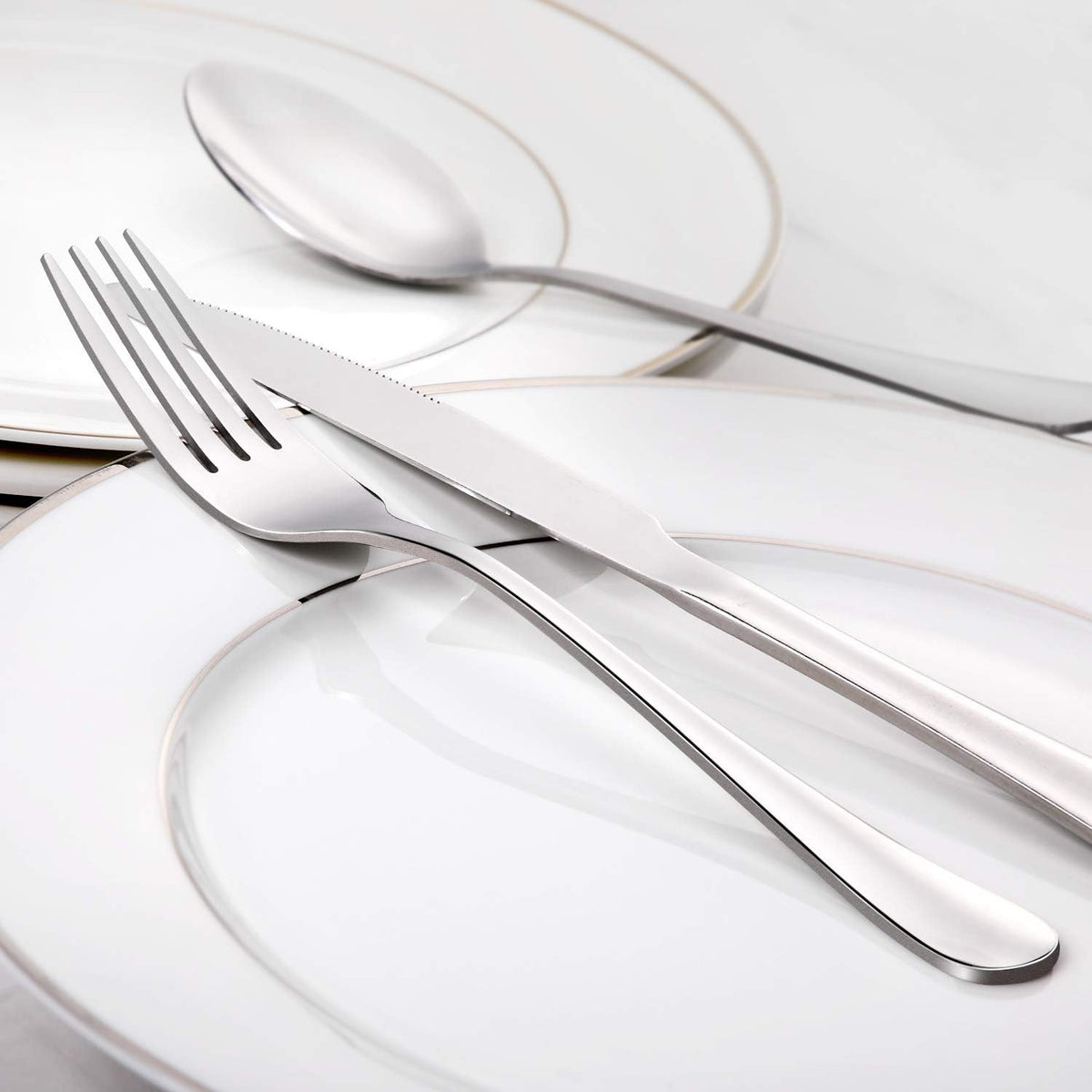 Dinner Forks Set, Food-Grade 18/8 Stainless Steel Forks Silverware, Mirror Polished, Dishwasher Safe - Set of 12, 8 Inches