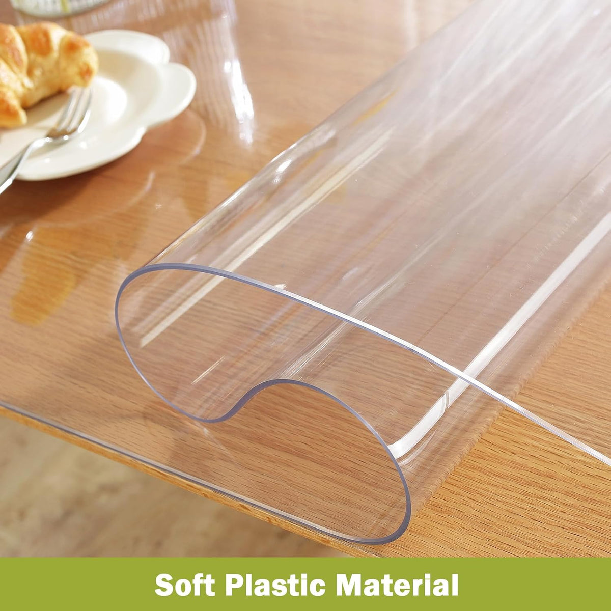 Clear Table Protector, 1.5mm Thick 24 x 48 Inch Desk Protector Mat Clear, Waterproof Plastic Table Cover, Vinyl Desk Cover for Office, Writing Desktop