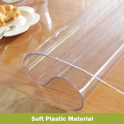 Clear Table Protector, 1.5mm Thick 24 x 48 Inch Desk Protector Mat Clear, Waterproof Plastic Table Cover, Vinyl Desk Cover for Office, Writing Desktop