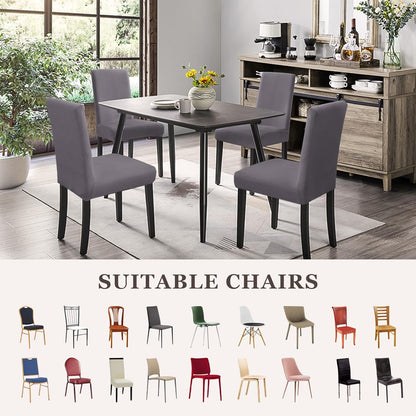 Dining Chair Covers,Kitchen Cover,Parsons Slipcover,Spandex Protectors for Room Stretch Chairs Cover Set of 4 -Gray