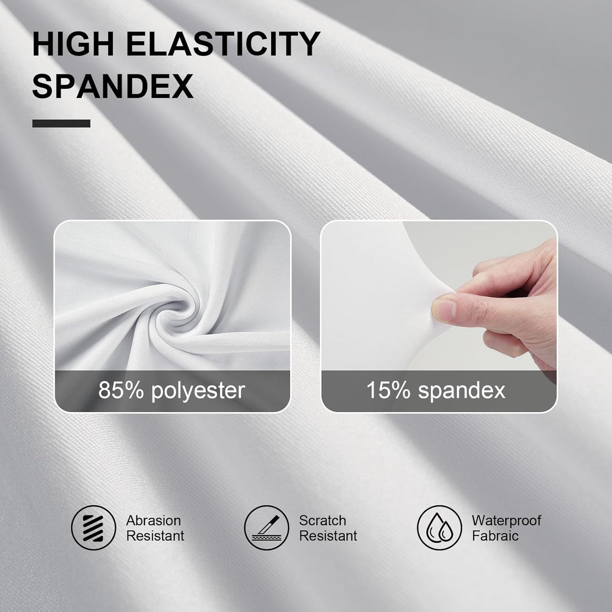 Spandex Folding Chair Covers 100 Pcs Universal Fitted Dining Chair Cover Stretchy Slipcovers for Wedding Party Banquet Flat-Front Chairs Covers (White)