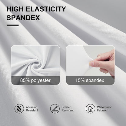 Spandex Folding Chair Covers 100 Pcs Universal Fitted Dining Chair Cover Stretchy Slipcovers for Wedding Party Banquet Flat-Front Chairs Covers (White)
