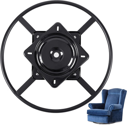 24 Inch Heavy Duty Recliner Chair Sofa Swivel Ring Base Kit Replacement with 10 Inch Swivel Late Chair Replacement Parts 360 Degrees Rotate Bottom Mechanism Lazy Susan Hardware for Barstools