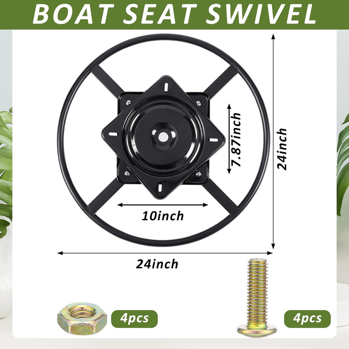 24 Inch Heavy Duty Recliner Chair Sofa Swivel Ring Base Kit Replacement with 10 Inch Swivel Late Chair Replacement Parts 360 Degrees Rotate Bottom Mechanism Lazy Susan Hardware for Barstools
