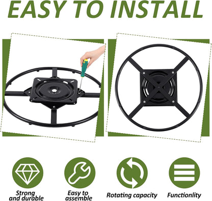 24 Inch Heavy Duty Recliner Chair Sofa Swivel Ring Base Kit Replacement with 10 Inch Swivel Late Chair Replacement Parts 360 Degrees Rotate Bottom Mechanism Lazy Susan Hardware for Barstools