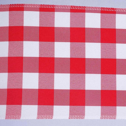 Efavormart 25 PCS Red/White Gingham Polyester Chair Sash Bowtie for Wedding Events Chair Bow Sash Party Decoration Supplies