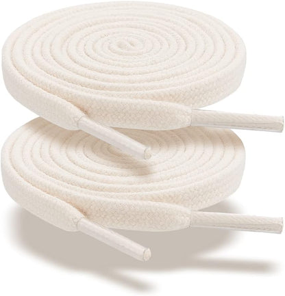 2 Pairs Shoe Laces for Sneakers, 5/16" Wide Flat Athletic Shoelaces, Shoe Strings for Sneakers