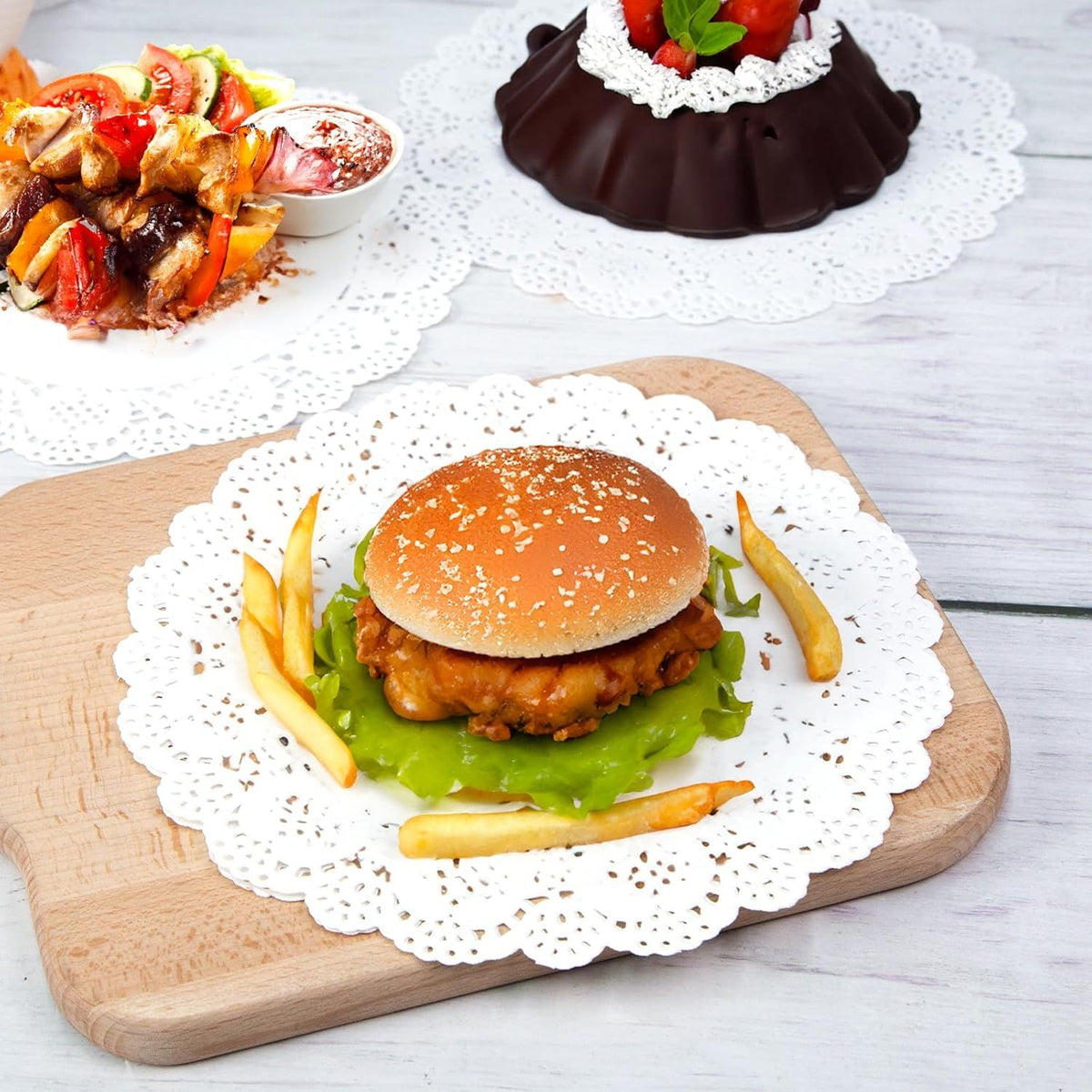 Paper Doilies, 36 Pack (12 Each 6.5”, 8.5”, 10.5”) – Round Lace Paper Placemats for Cakes, Dessert Trays & Table Decor | Doilies for Thanksgiving Day, Wedding, Tea Party, Crafts