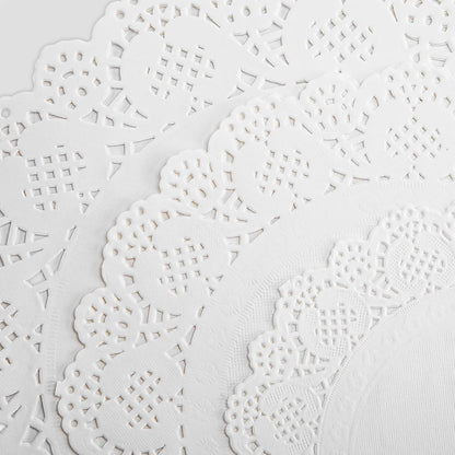 Paper Doilies, 36 Pack (12 Each 6.5”, 8.5”, 10.5”) – Round Lace Paper Placemats for Cakes, Dessert Trays & Table Decor | Doilies for Thanksgiving Day, Wedding, Tea Party, Crafts