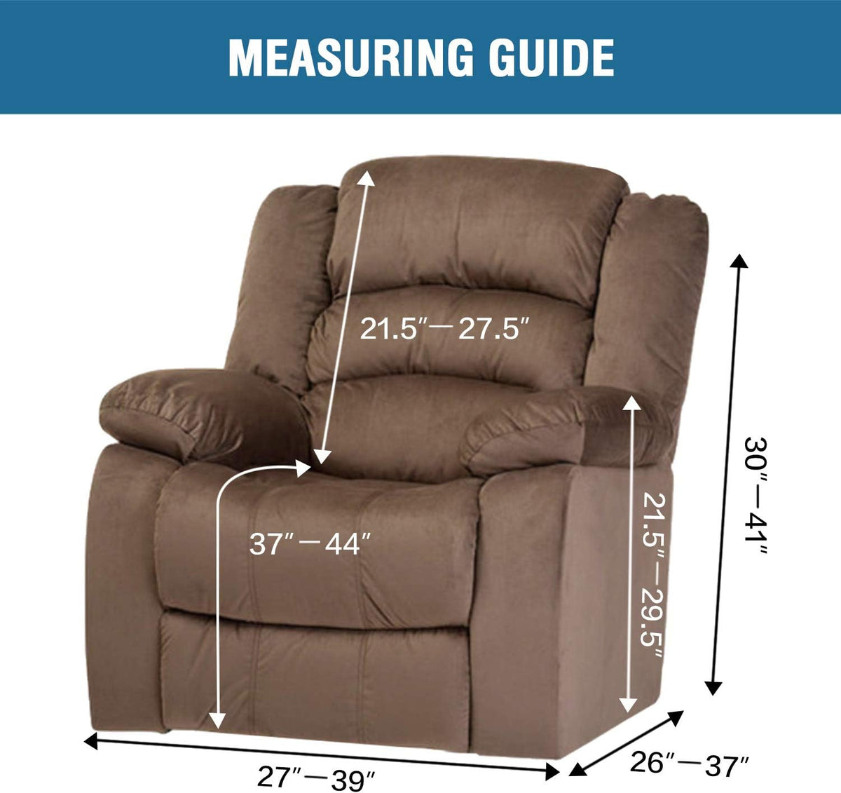 Velvet Stretch Recliner Couch Covers 4-Pieces Style Recliner Chair Covers Recliner Cover for Reclining Chair Slipcovers Feature Non Slip Form Fitted Thick Soft Washable, Ivory