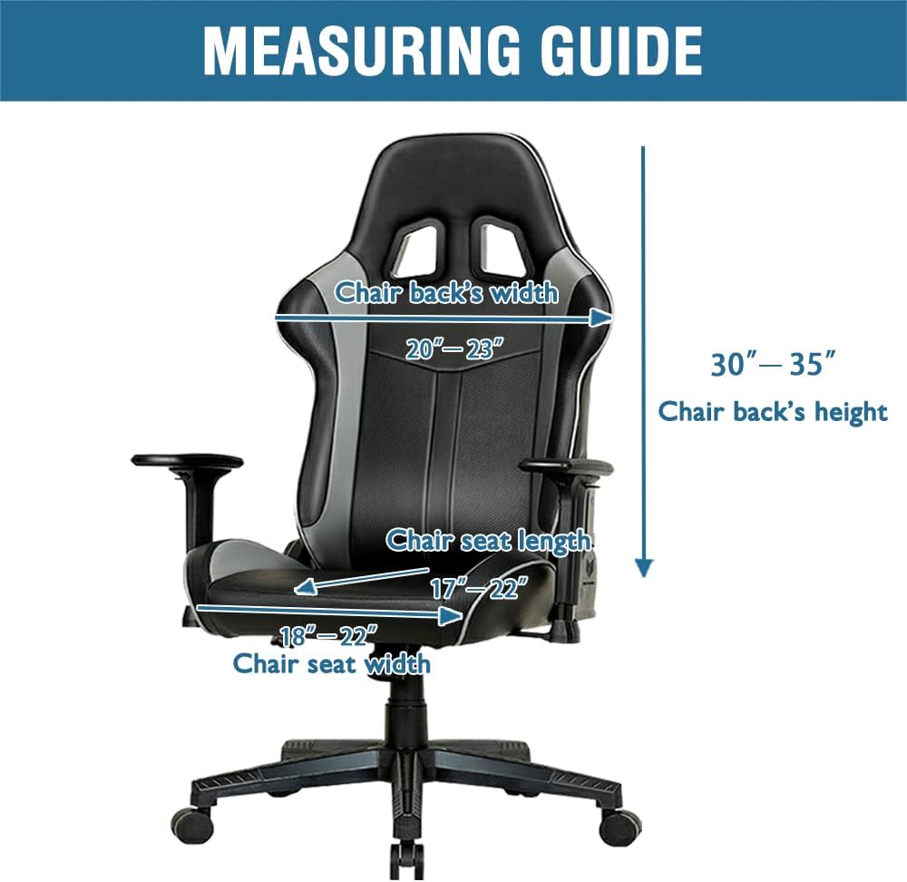 Gaming Chair Covers Slipcover Stretch Seat Chair Cover for Leather Computer Reclining Racing Ruffled Gamer Chair Protector Without Chair 2 piece，Brown