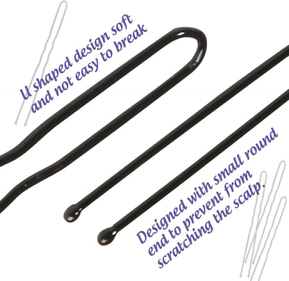 Hair Donut Bun Maker Set - 4 Bun Shapers, 20 Invisible Nets, 5 Elastics, 20 Bobby Pins (Black)