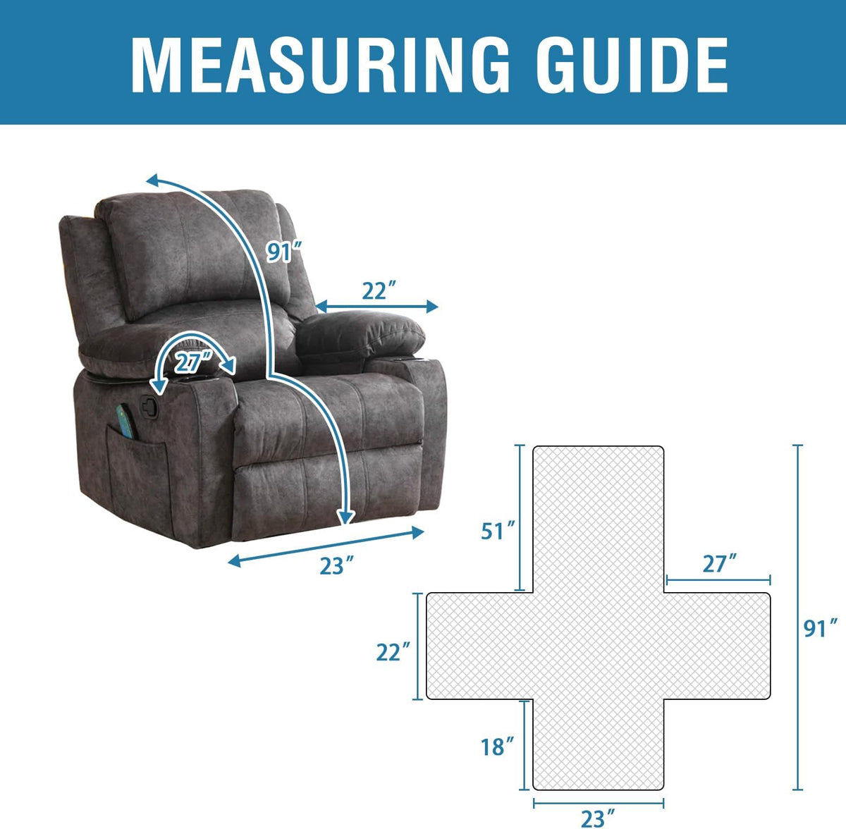 100% Waterproof Power Lift Recliner Chair Cover Non Slip Electric Covers for with Pocket Large Covers, Brown -