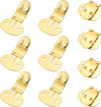 19mm x 31mm Shoe Clips, 10 Pcs Flat Blank Clips Supplies Embellishments for DIY Crafts Decoration Project Shoes Gold