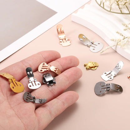 19mm x 31mm Shoe Clips, 10 Pcs Flat Blank Clips Supplies Embellishments for DIY Crafts Decoration Project Shoes Gold