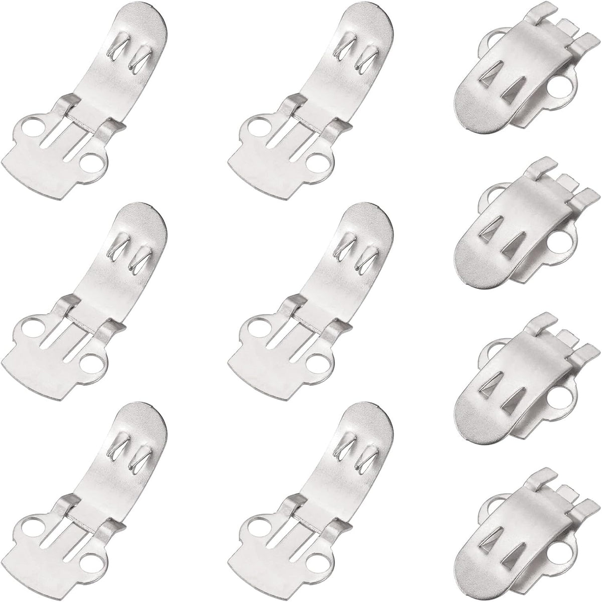 14mm x 30mm Shoe Clips, 10 Pcs Flat Blank Clips Supplies Embellishments for DIY Crafts Decoration Project Shoes Silver -