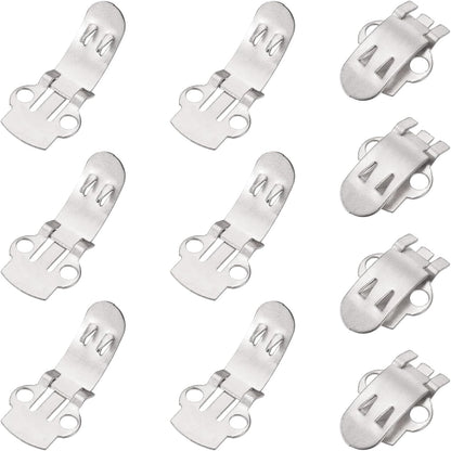 14mm x 30mm Shoe Clips, 10 Pcs Flat Blank Clips Supplies Embellishments for DIY Crafts Decoration Project Shoes Silver -