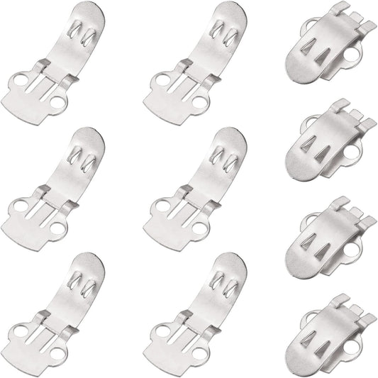 14mm x 30mm Shoe Clips, 10 Pcs Flat Blank Clips Supplies Embellishments for DIY Crafts Decoration Project Shoes Silver -
