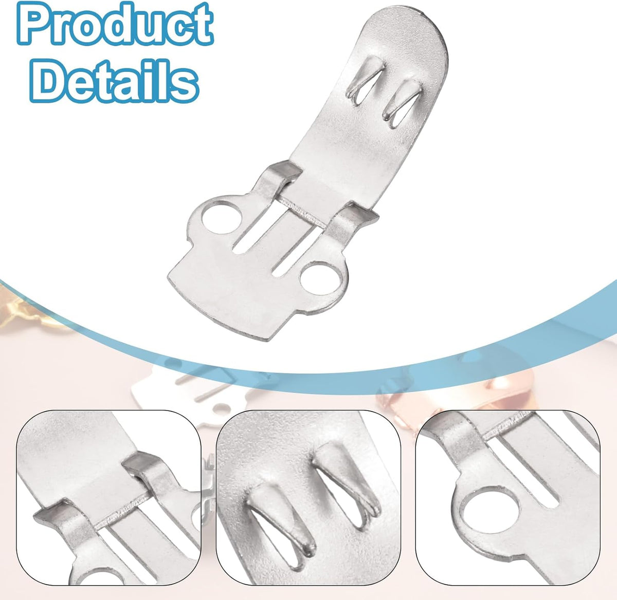 14mm x 30mm Shoe Clips, 10 Pcs Flat Blank Clips Supplies Embellishments for DIY Crafts Decoration Project Shoes Silver -