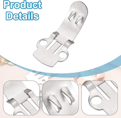 14mm x 30mm Shoe Clips, 10 Pcs Flat Blank Clips Supplies Embellishments for DIY Crafts Decoration Project Shoes Silver -