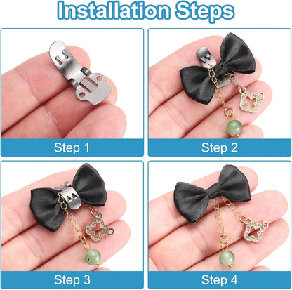 14mm x 30mm Shoe Clips, 10 Pcs Flat Blank Clips Supplies Embellishments for DIY Crafts Decoration Project Shoes Silver -