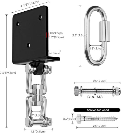 Heavy Bag Hanger for Beam Mount 360° Rotation Boxing Ceiling I-Beam Punching Hooks Fit Hanging Bags and Swings (700 LB Capacity) -