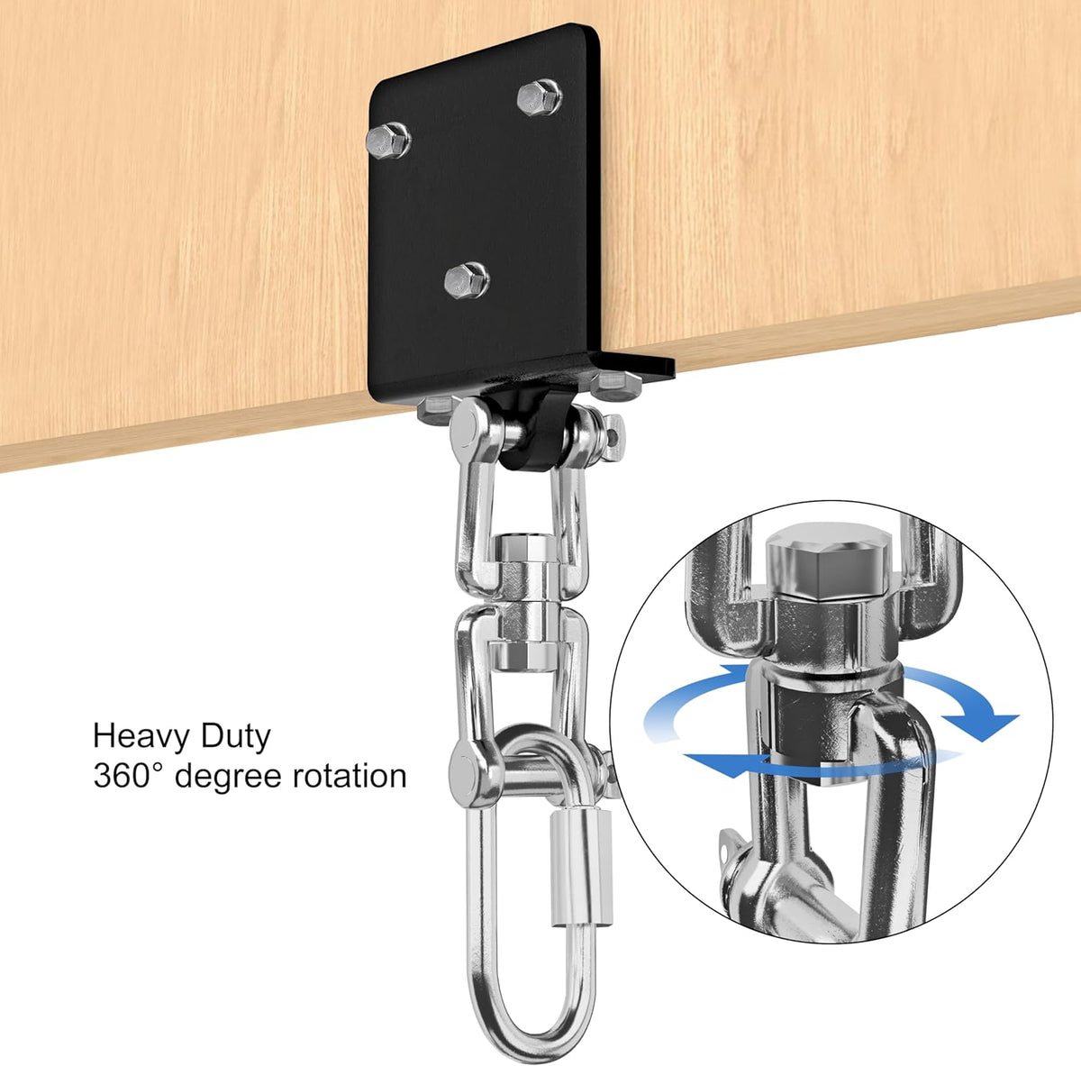 Heavy Bag Hanger for Beam Mount 360° Rotation Boxing Ceiling I-Beam Punching Hooks Fit Hanging Bags and Swings (700 LB Capacity) -